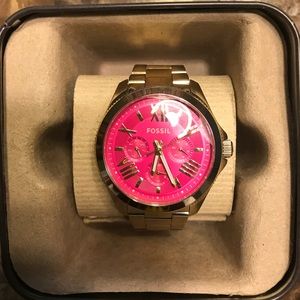 Pink Face Fossil Watch